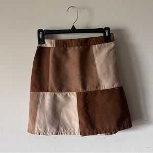 hollister brown suede skirt